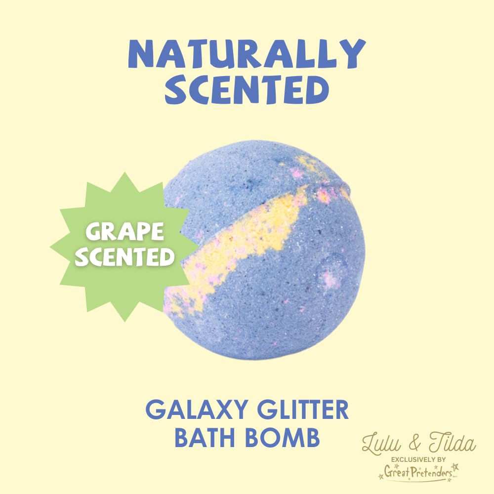 Great Pretenders Boxed Bath Bomb for Kids, 5.5 oz with Surprise squishie Inside (Galaxy Glitter - Grape) Beauty and Personal Care Great Pretenders