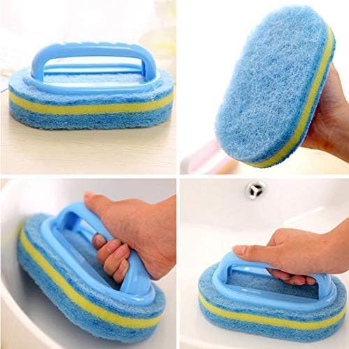KOKSI 2-Piece Cleaning Brush for Bathroom Kitchen Bathtub Toilet Cleaner All Purpose Shower Sponge Scrubbing Brush with Ergonomic Handle Beauty and Personal Care Koksi