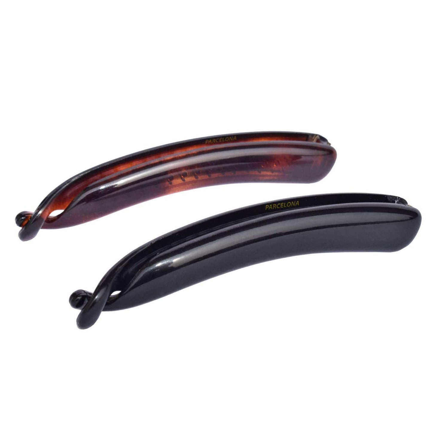 Parcelona French Small 3 ¾” Celluloid Set of 2 French Banana Hair Clip Flexible Ponytail Holder Fashion Durable Styling Paris Hair Accessories Beauty & Personal Care Parcelona