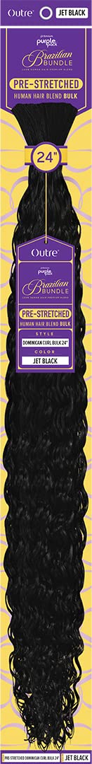 Outre Purple Pack Brazilian - Prestretched Dominican Curl Bulk 24" (JET BLACK)