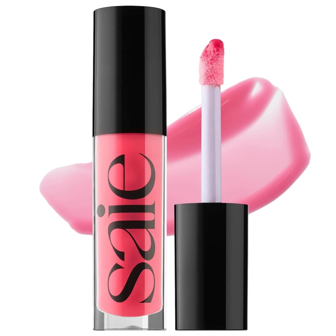 Saie Glossybounce - Hydrating Lip Gloss and Tinted Lip Oil Hybrid with Hyaluronic Acid & Jojoba Oil for Non-Sticky, Ultra-Shiny, Plump & Soft Lips - Beauty & Personal Care Saie