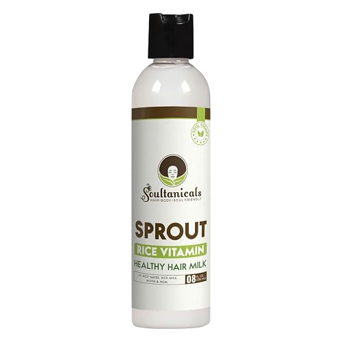 Soultanicals Sprout Rice Vitamin Hair Milky-Cream With Biotin & MSM | For Afro-Kinky & Curly Hair | 8oz (236ml) Beauty & Personal Care Soultanicals