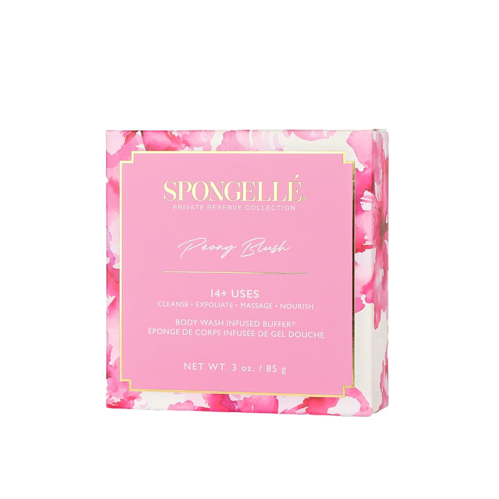 Spongelle Infused Buffer Peony Blush | Boxed Flower LE Beauty & Personal Care SPONGELLÉ