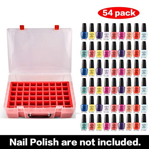 FULLCASE Nail Polish Organizer, 54 Bottles Nail Storage with Separate Sponge Compartment for Sally Hansen/for GAOY/for OPI/for Essie/for CANNI Gel/for Beauty & Personal Care FULLCASE