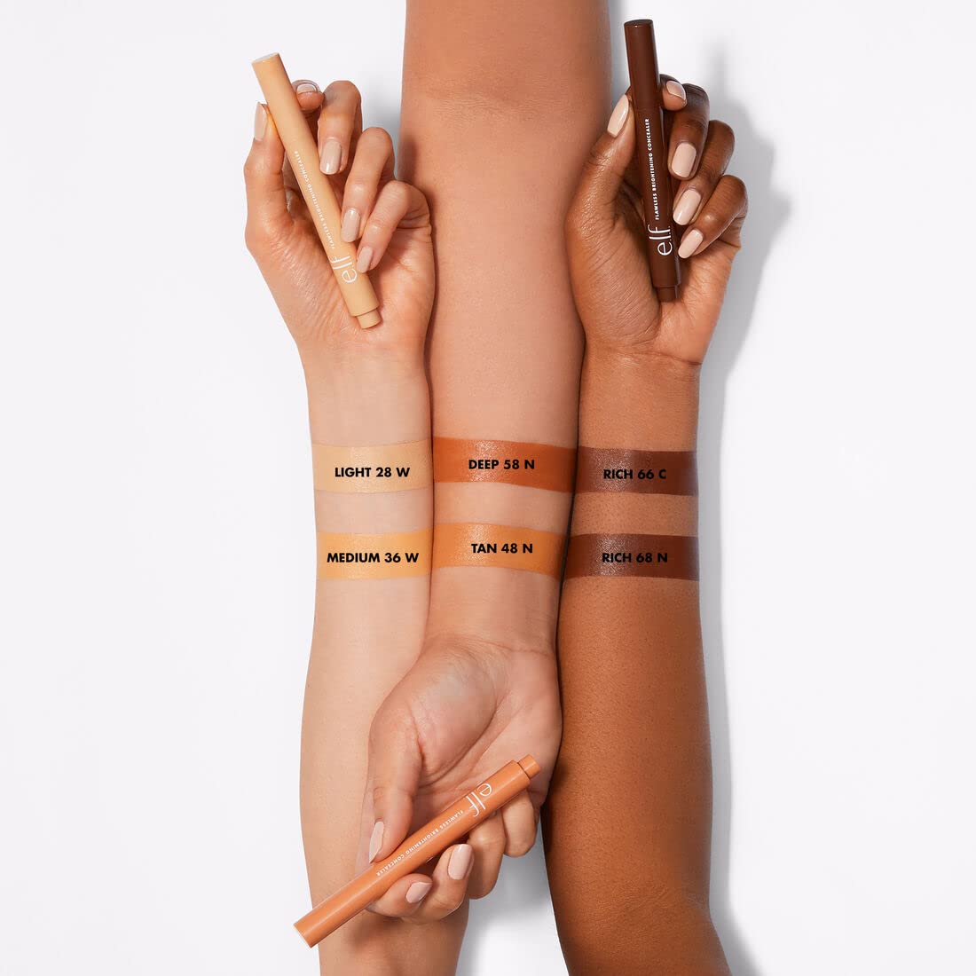 e.l.f. Flawless Brightening Concealer, Illuminating & Highlighting Face Makeup, Conceals Dark Under Eye Circles, Rich 68 N, 0.07 Fl Oz Beauty & Personal Care e.l.f.