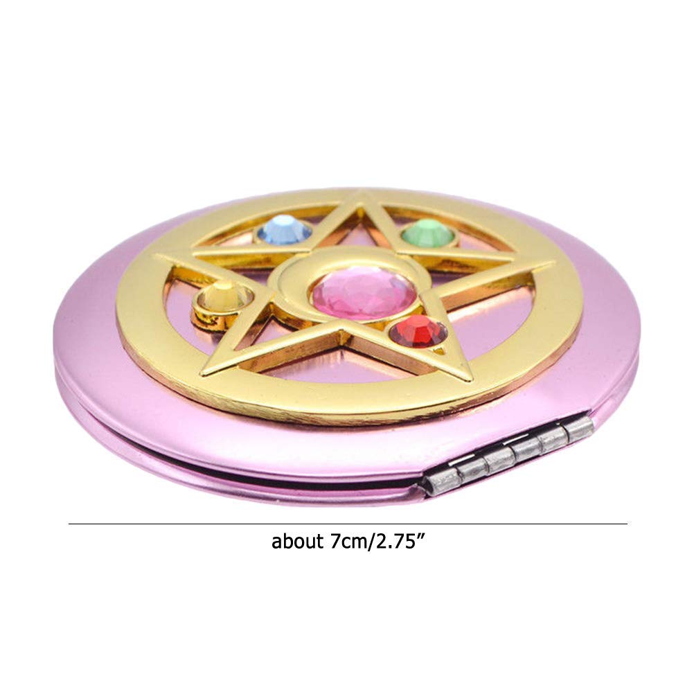 SHOWLOUE Makeup Compact Mirrors, Personal Makeup Mirror Portable Travel Handheld Foldable Double Sided Mirror Beauty & Personal Care SHOWLOUE