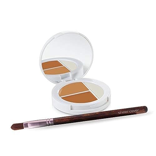Sheer Cover Studio Conceal & Brighten Concealer- Highlight Trio Tan/Dark Shade Two-Toned Concealers Shimmering Highlighter Tan/Dark Shade Beauty & Personal Care Sheer Cover
