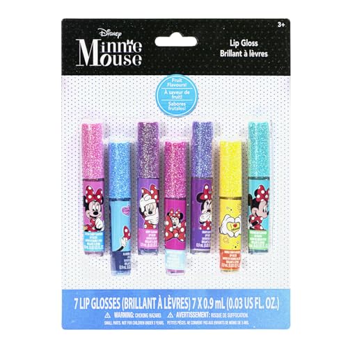 Disney Minnie Mouse 7 Piece Plant Based Lip Gloss, Girls Party Favors, First Makeup Set for Girl, Perfect for Parties, Sleepovers, and Birthday Gifts, Beauty & Personal Care Townley Girl