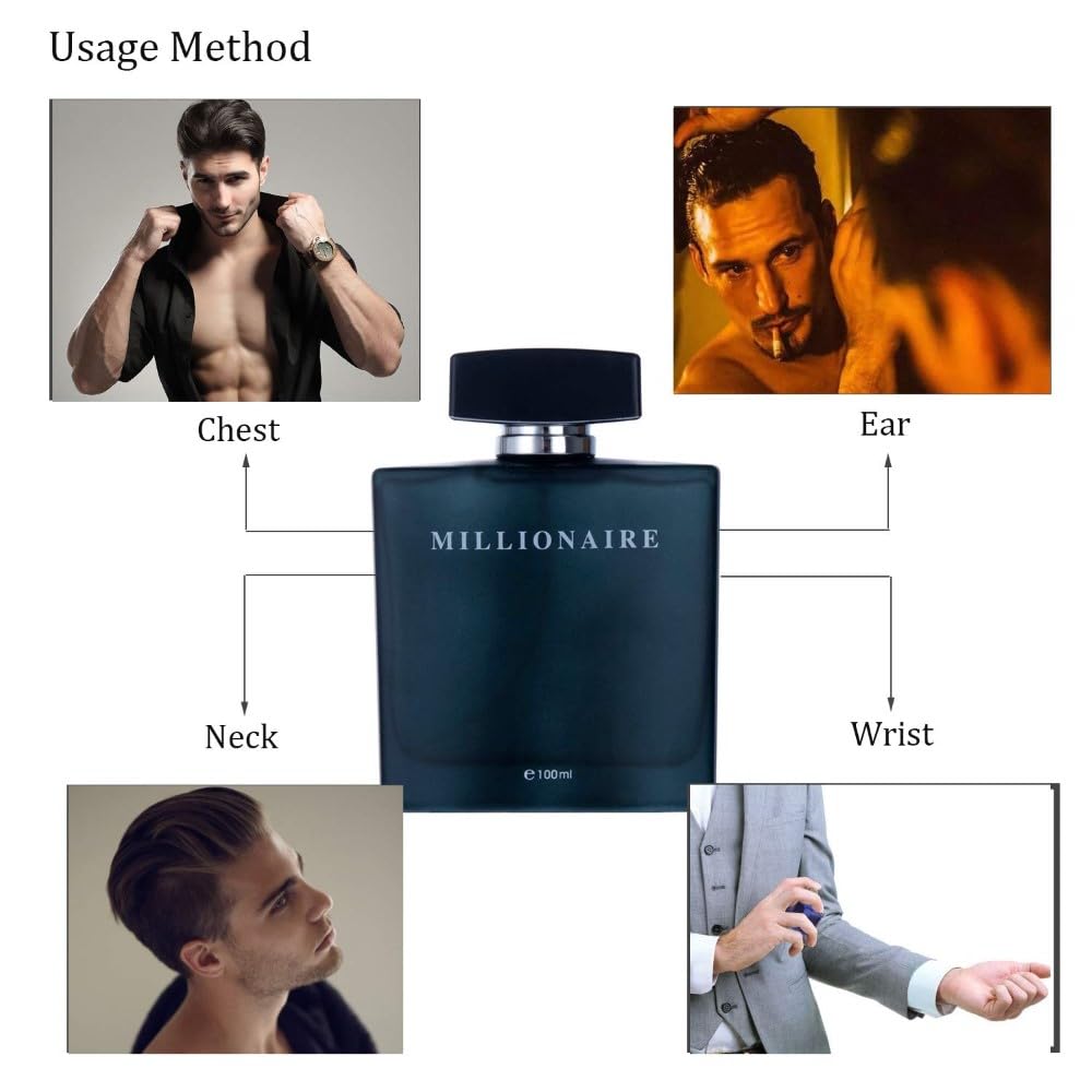 PERFUME&BEAUTY New Perfume Eau de Parfume for Men, 3.4 oz Spray Parfume for Men 100 ML- Black Millionaire Beauty & Personal Care PERFUME&BEAUTY