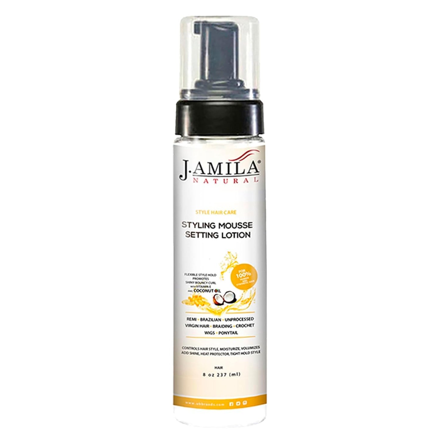 J. AMILA Styling Mousse for Curly & Wavy Hair - 8oz (237ml) Frizz Control & Long-Lasting Hold with Nourishing Coconut Oil - Defines Curls, Adds Volume Beauty & Personal Care J. AMILA