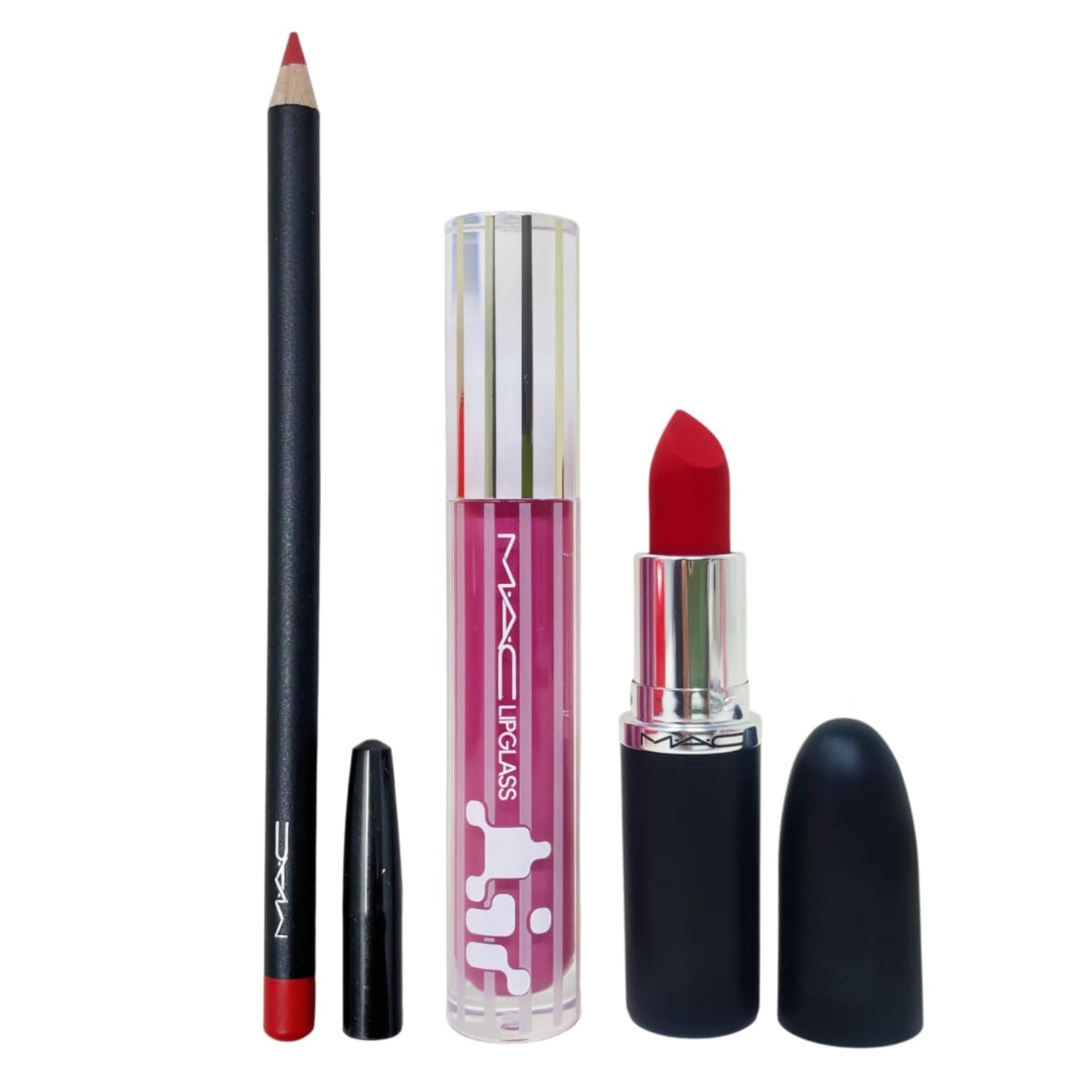 M·A·C Cosmetics Holiday Exclusive Trending Tomorrow Lip Trio: Red - M·A·Cximal Matte Lipstick, Lipglass Air and Lip Pencil Beauty & Personal Care MAC