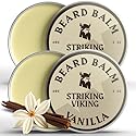Striking Viking Beard Balm for Men - 2 oz, Pack of 2, Vanilla - Leave in Beard Conditioner - Deep Conditioning, Hydrating Formula with Jojoba Oil Beauty & Personal Care Striking Viking