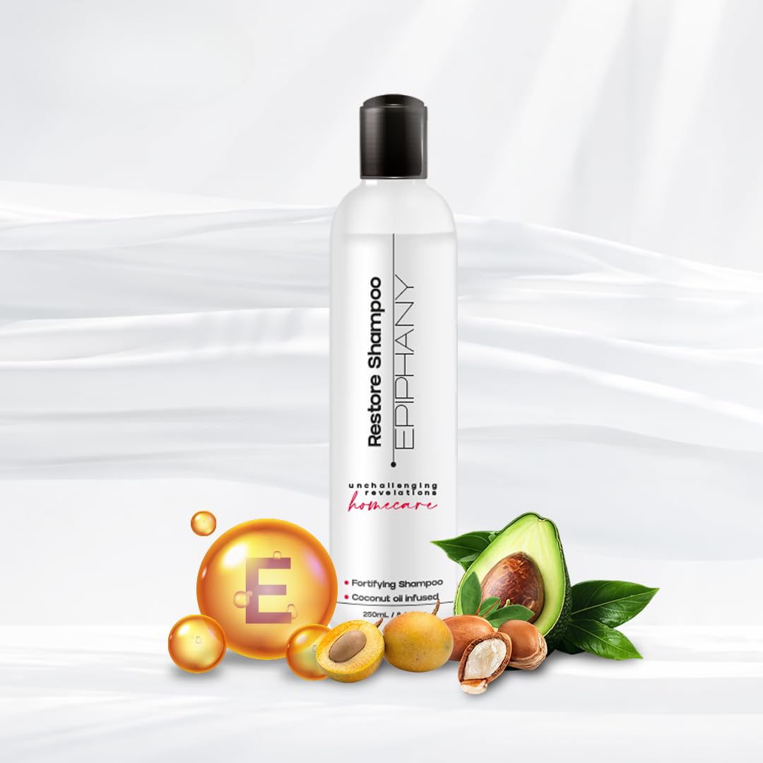 Epiphany Sulfate Free Shampoo - Hydrating Repair for Color Treated & Chemically Processed Hair | Coconut, Avocado & Argan Oil | UV Protection | Daily