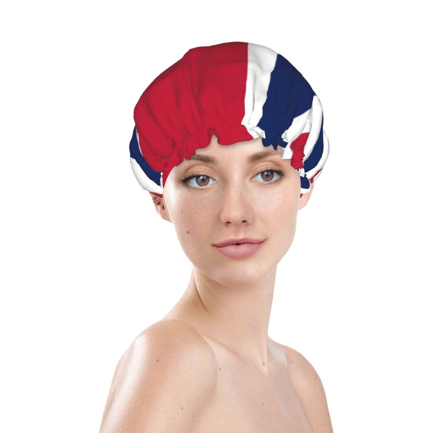 Norway Flag Prints Shower Cap Double Layer Lined Waterproof Bathing Shower Hat Beauty and Personal Care Hayyett