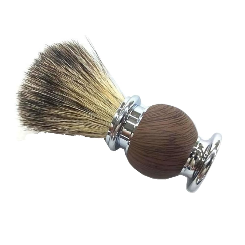 VWONST Premium Shaving Brush, Badger Hair Bristles, Brown Wood Handle with Chrome Accents Beauty and Personal Care VWONST