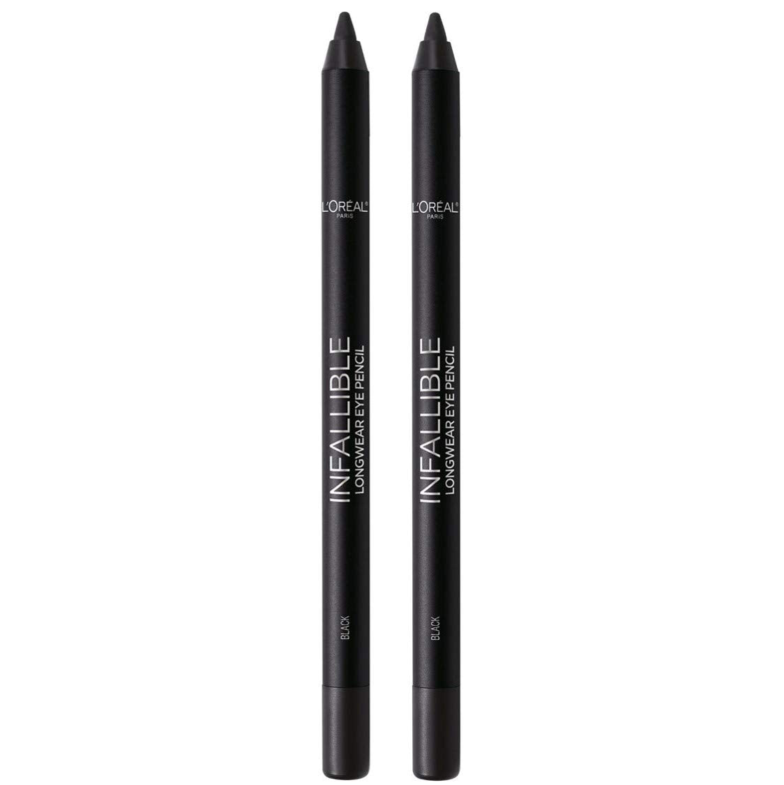 L'Oreal Paris Makeup Infallible Pro-Last Pencil Eyeliner, Waterproof and Smudge-Resistant, Glides on Easily to Create any Look, Black, 0.042 oz., 2
