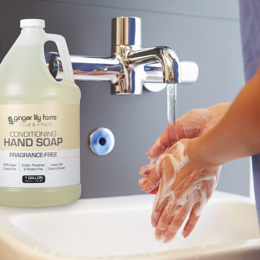 Ginger Lily Farms Club & Fitness Conditioning Liquid Hand Soap Refill, 100% Vegan & Cruelty-Free, Fragrance Free, 1 Gallon (128 fl oz) Beauty & Personal Care Ginger Lily Farms