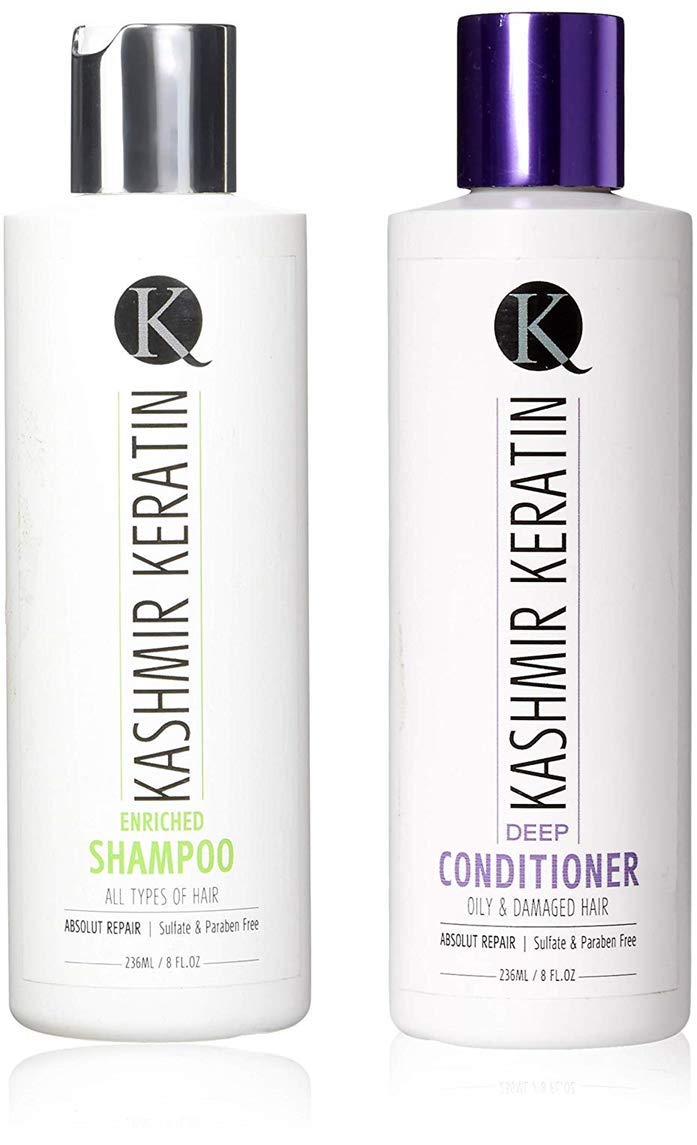 Keratin Enriched 8oz Hair Care Set (8oz Shamp/8oz Deep Cond) Beauty & Personal Care Kashmir Hair Systems