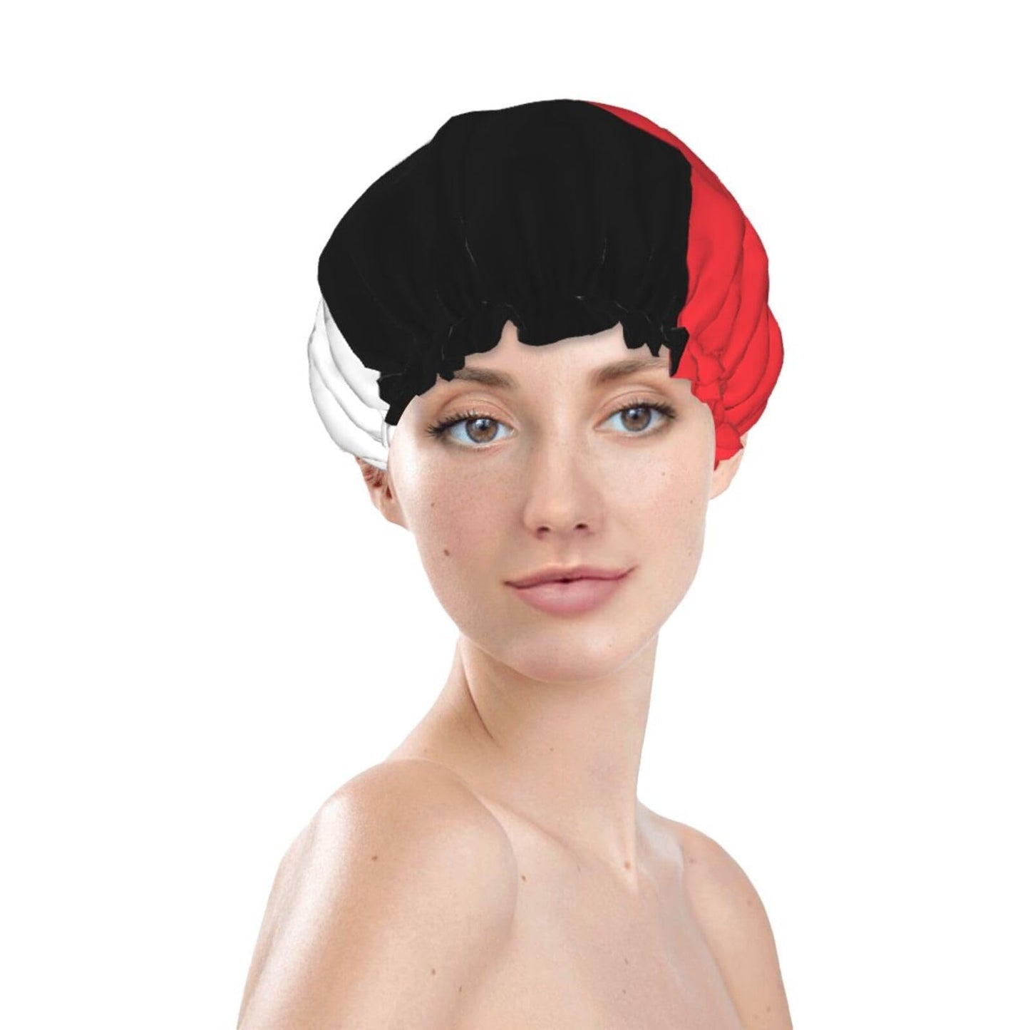 Palestine Flag Prints Shower Cap Double Layer Lined Waterproof Bathing Shower Hat Beauty and Personal Care Hayyett