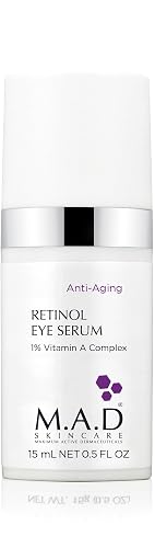 M.A.D Skincare Retinol Eye Serum 1% - Advanced Anti-Aging Peptide Complex for Deep Wrinkles & Crow’s Feet | Firming Solution for Sagging Lids | Beauty & Personal Care M.A.D Skincare