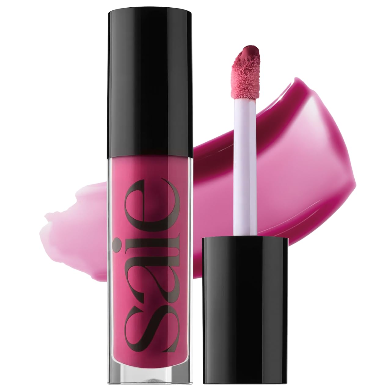 Saie Glossybounce - Hydrating Lip Gloss and Tinted Lip Oil Hybrid with Hyaluronic Acid & Jojoba Oil for Non-Sticky, Ultra-Shiny, Plump & Soft Lips - Beauty & Personal Care Saie