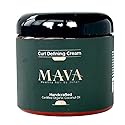Mava -Curl Defining Cream, Coconut Oil, and Oat & Bamboo Extracts, Curl Defining Cream for Chemically Treated & Naturally Coarse Hair, 16oz Beauty & Personal Care Mava