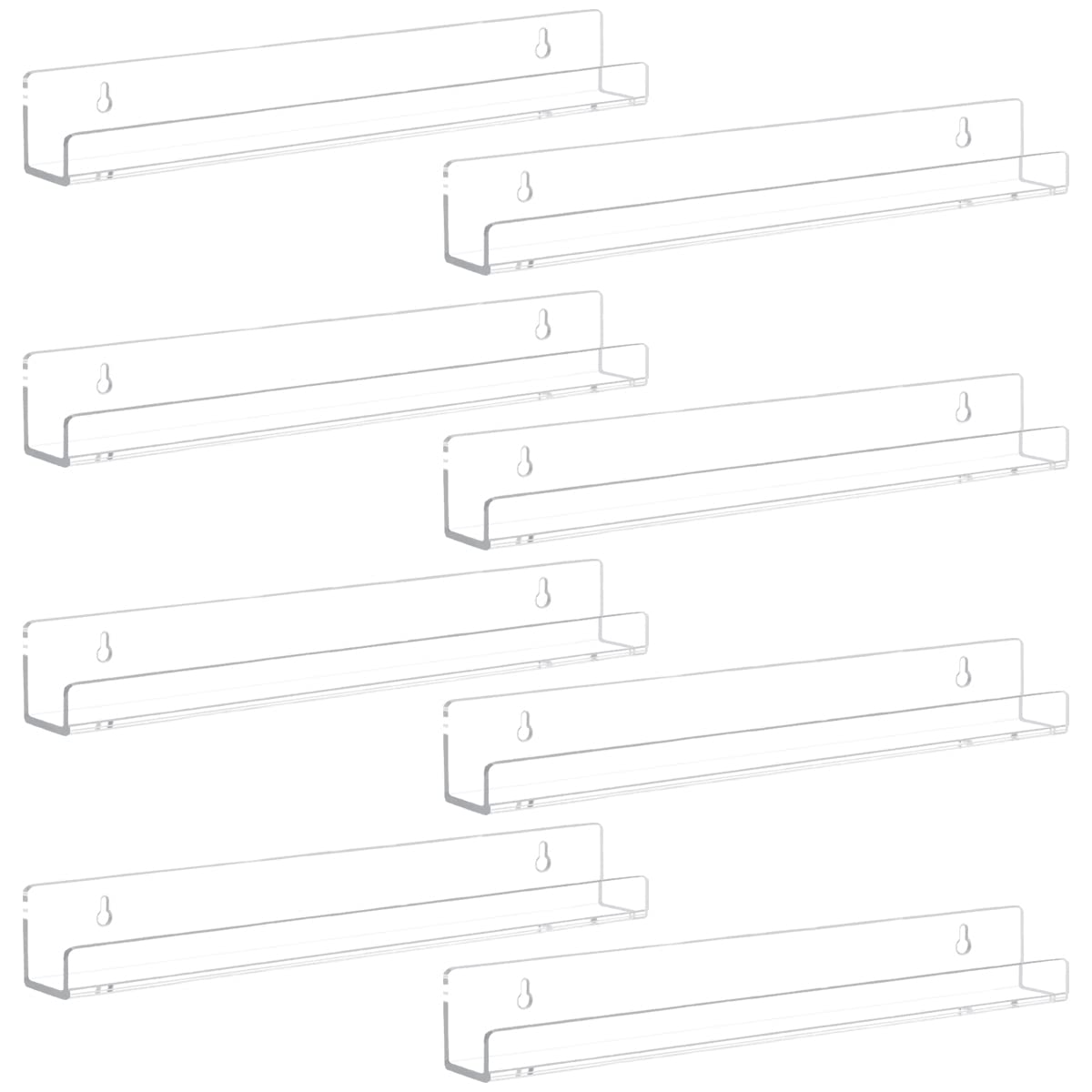 Cerpourt 8 Pack Wall Mounted Shelf,Clear Acrylic Nail Polish Organizer Display, Wall Rack Nail Supplies for Nail Techs Beauty & Personal Care Cerpourt