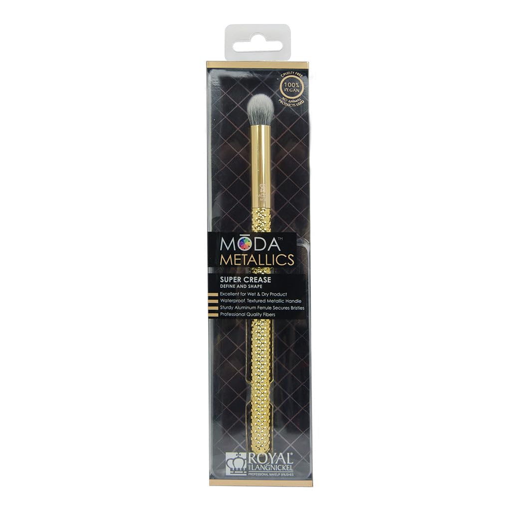MODA Metallics Super Crease Eyeshadow Brush - Premium Eye Makeup Brush for Crease Definition - Vegan & Cruelty-Free Beauty & Personal Care MODA