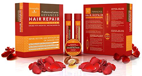 Advanced Hair Repair Shampoo, Conditioner and Deep Conditioner Mask System Set for Dry or Damaged Hair with Argan and Macadamia Oil by Arvazallia Beauty & Personal Care Arvazallia