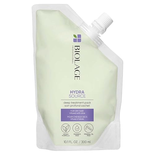Biolage Hydra Source Deep Treatment Pack | Moisturizing & Strengthening Hair Mask | With Aloe | For Dry, Damaged Hair | Paraben Free | Vegan | Cruelty Beauty & Personal Care Biolage