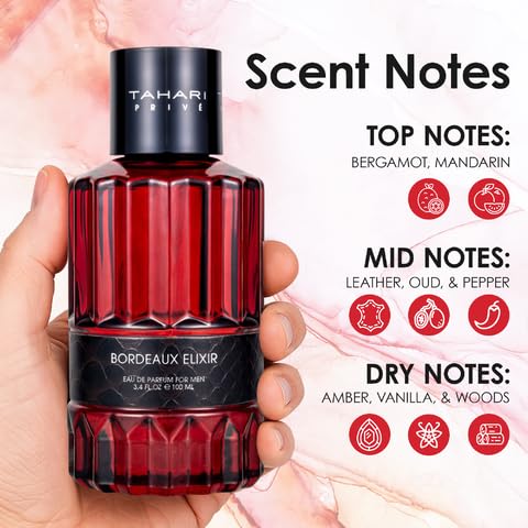 TAHARI Privé Bordeaux Elixir - Luxury Cologne for Men with Notes of Mint, Bergamot, Tonka, Musk & Vanilla. Strong, Long-Lasting Masculine Scent in Beauty & Personal Care TAHARI