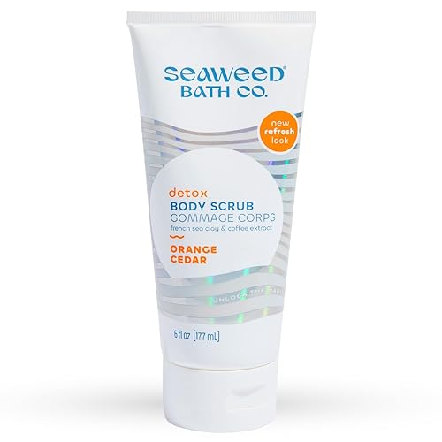Seaweed Bath Co. Detox Body Scrub, Orange Cedar Scent, 6 Ounce, Sustainably Harvested Seaweed, French Sea Clay, Coffee Extract Beauty & Personal Care The Seaweed Bath Co.