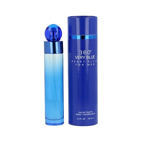 Perry Ellis 360° Very Blue Eau De Toilette Spray for Men - Mens Cologne, Long Lasting Perfume, EDT, Fragrance with Notes of Bergamot, Pear & Musk Beauty & Personal Care Perry Ellis