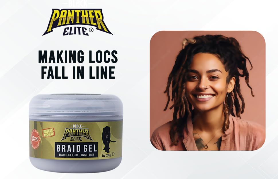 Black Panther Elite Edge & Braid Control Pomade for Curly Hair, For Braids, Locs N Twists, Volumizing And Styling Hair Gel for Women, Strong Hold, All Beauty & Personal Care The Roots Naturelle