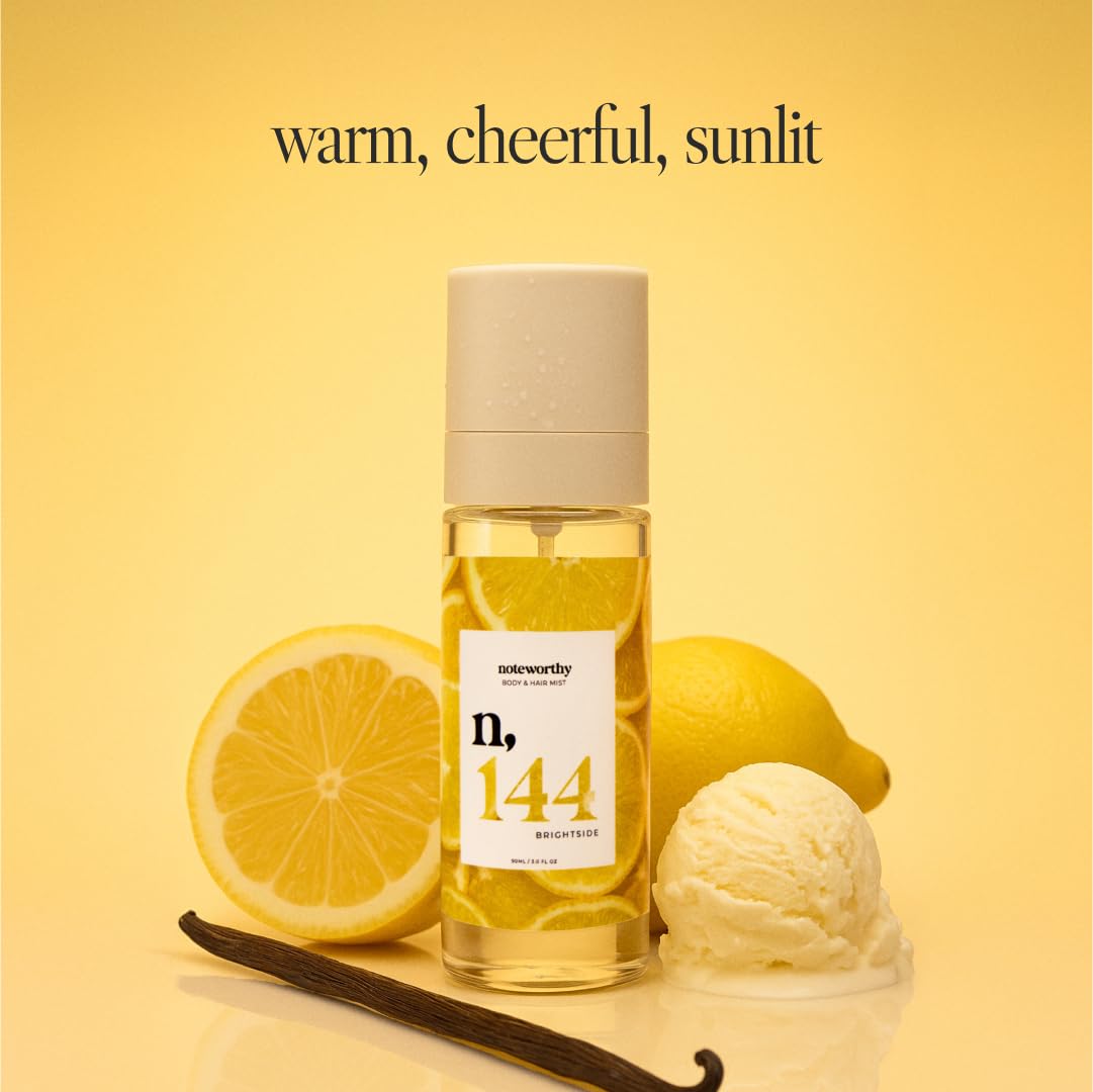 Noteworthy n,144 Brightside Body Mist - Italian Citrus • Lemon Blossom • Vanilla & Musk | Refreshing, Light, Gender-Neutral Fragrance Mist Beauty & Personal Care Noteworthy