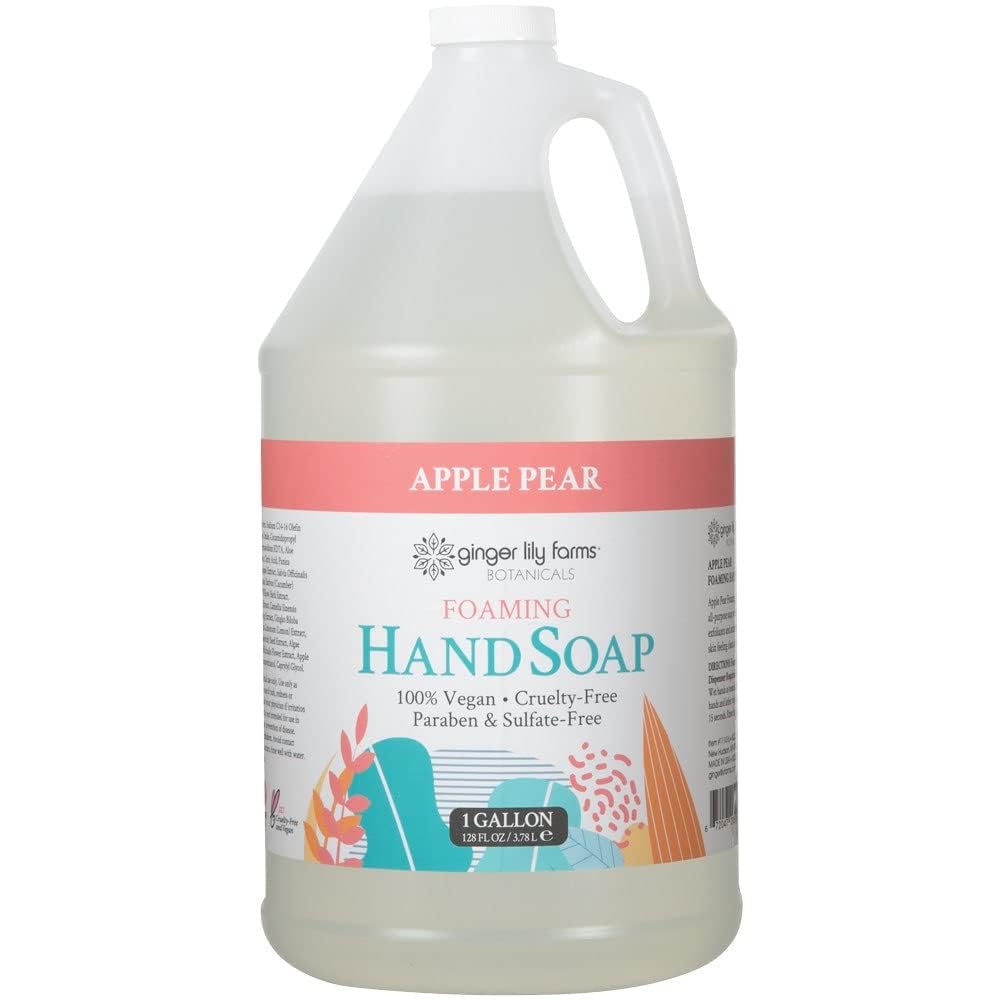Ginger Lily Farms Botanicals All-Purpose Foaming Hand Soap Refill, 100% Vegan & Cruelty-Free, Apple Pear Scent, 1 Gallon (Pack of 4) Beauty & Personal Care Ginger Lily Farms