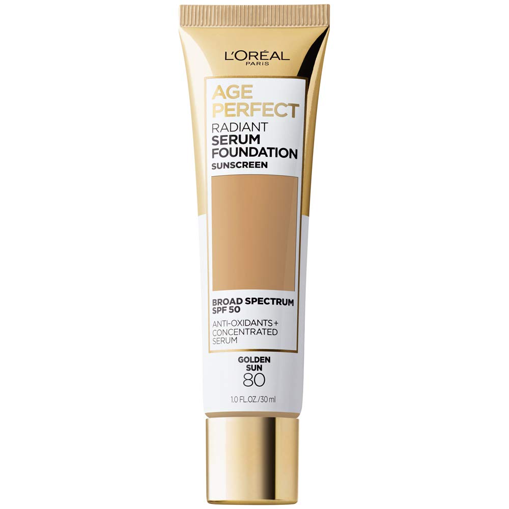L'Oreal Paris Age Perfect Radiant Serum Foundation with SPF 50, Golden Sun, 1 Ounce