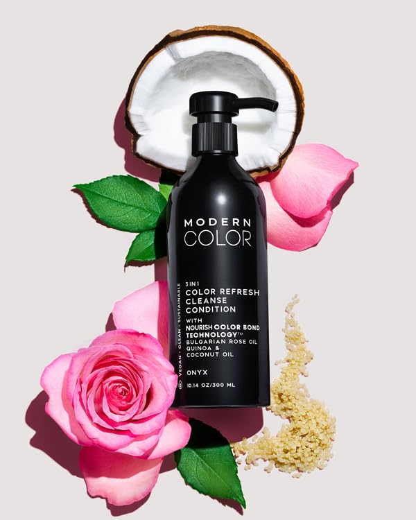 Modern Color 3-in-1 Hair Color Refresh, Cleanse & Condition - 100% Vegan, Cruelty-Free, Sustainably Packaged, Non-Toxic, Certified Clean Beauty (Onyx) Beauty & Personal Care Modern Color