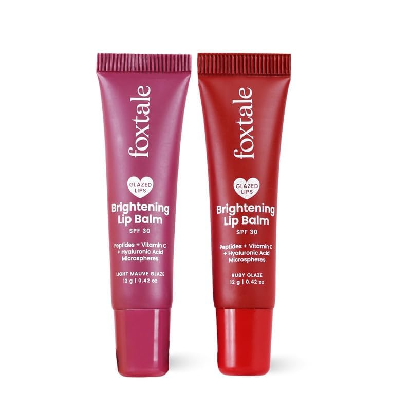 Foxtale SPF 30 Brightening Lip Balm for Dark Lips with Peptides & Vitamin C | Brightens Pigmented Lips | Hydrates Lips | SPF Lip Balm | Pack of 2 | Beauty & Personal Care FoxTale