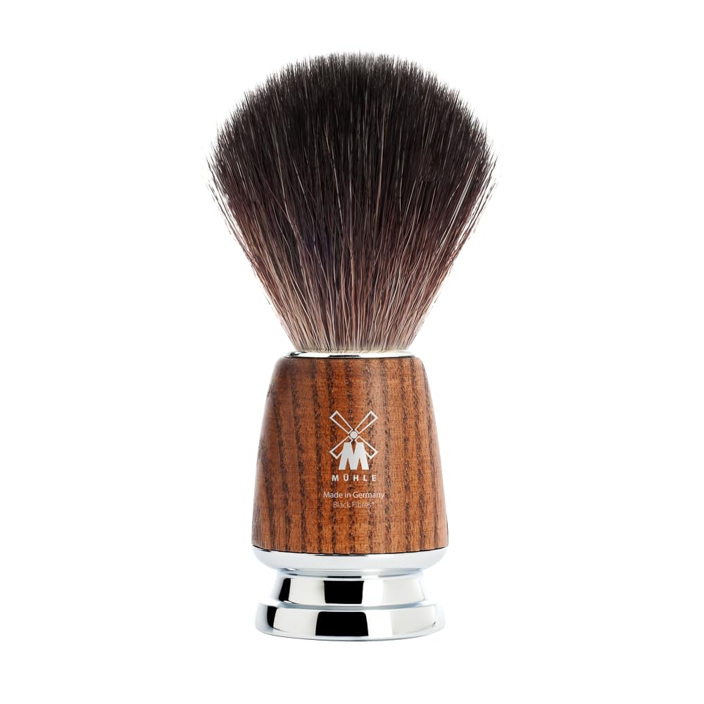 MÜHLE Rytmo Shaving Set 8 Pieces - Brush, Slicer and Stand Chrome-Plated Base, Blade, Soap, Cloth, After Shave - Elegant Ash Beauty and Personal Care MÜHLE