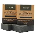 Traverse Bay Bath and Body Pine Tar Natural Soap, Essential Oil, Smokey Pine Orange Peppermint Scent, for Dry Skin and Psoriasis, 2 Bars, 11+ oz Beauty & Personal Care Traverse Bay Bath and Body