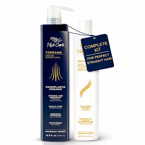 I Belli Capelli Torrano Keratin Hair Treatment Straightening in 1 Step, Formaldehyde Free-Nanoplastia Para Alisar Cabello 16.9Fl.oz (500ml) + Deep Beauty & Personal Care I Belli Capelli