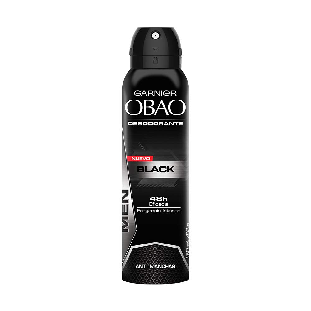 Obao Mens Black Deodorant Spray 150ml - Desodorante Negro Aerosol para Hombre (Pack of 1) Beauty and Personal Care Obao