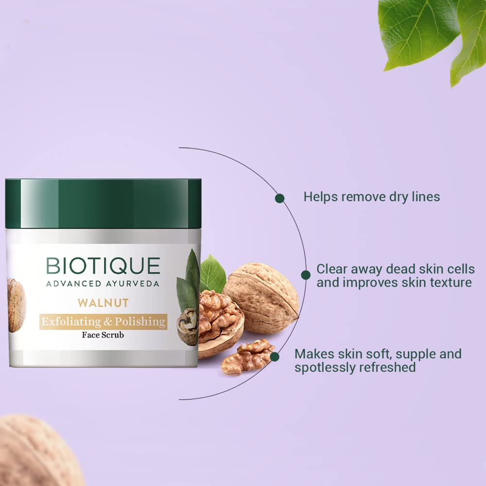 Biotique Bio Walnut Purifying and Polishing Scrub, 50 gm/1.76Oz. Beauty & Personal Care Biotique