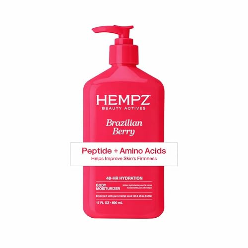 Hempz Brazilian Berry Beauty Actives Lotion with Peptides and Amino Acids, Hydrating and Firming Moisturizer for Body, Hands and Feet 17 oz. Beauty & Personal Care Hempz