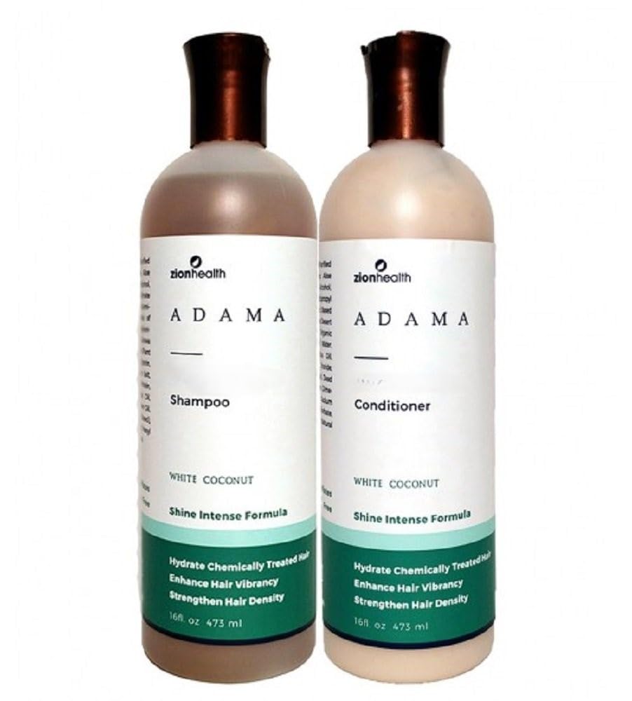 Adama Minerals Shampoo and Conditioner Set 16 oz White Coconut Beauty & Personal Care Zion Health