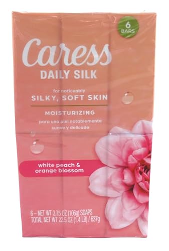 Caress Daily Silk Moisturizing Soap, White Peach & Orange Blossom, 3.75 oz 6 Bars - 2 Pack Beauty & Personal Care Caress