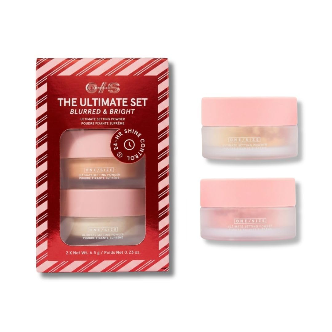 ONE/SIZE The Ultimate Set Blurred & Bright Setting Powder Duo - Translucent & Ultra Pink - 2 x 6.5 g / 0.23 oz - Mini Loose Powders for 24-Hour Shine