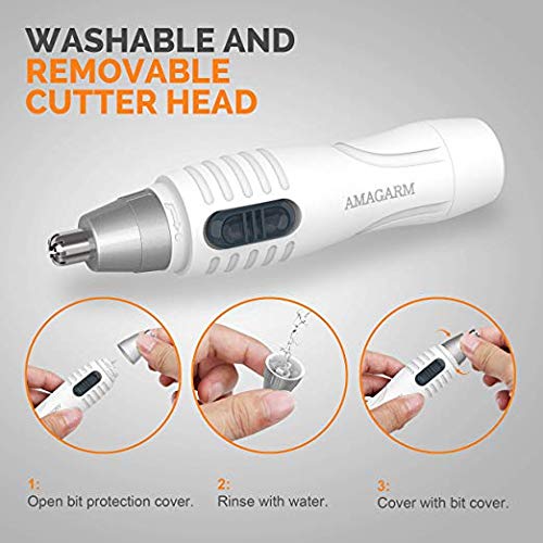 Updated 2019 Version Nose Hair Trimmer for Men & Women, AMAGARM Electric Nose and Ear Hair Trimmers/Clippers Removal, Wet/Dry, PX7 Waterproof, Mute Beauty and Personal Care AMAGARM