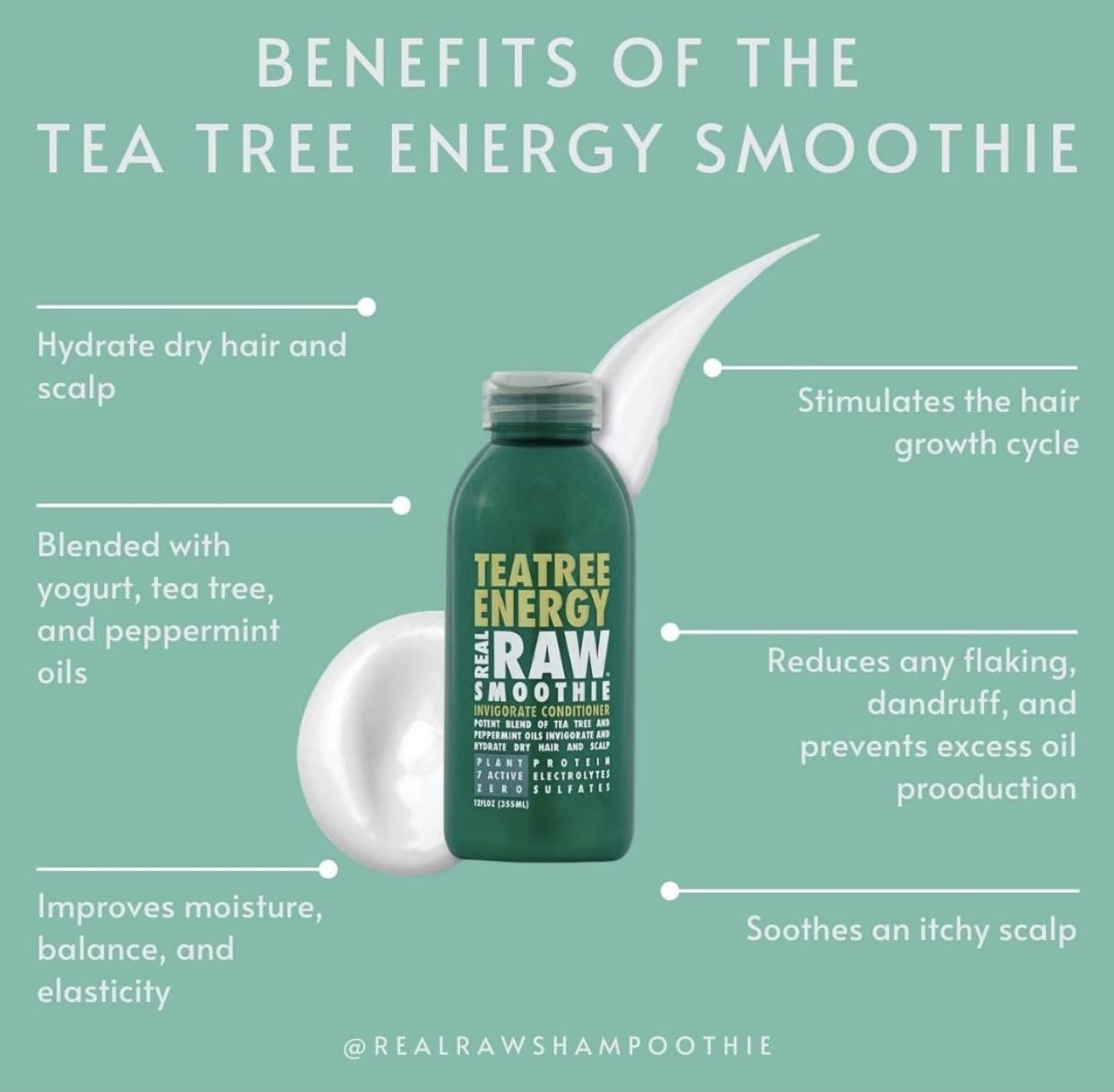 Real Raw Tea Tree Shampoo & Conditioner set - Cleanse, Hydrate + Invigorate - No Water 100% Pure Aloe Juice & Coconut Water - Sulfate & Paraben Free Beauty & Personal Care Real Raw